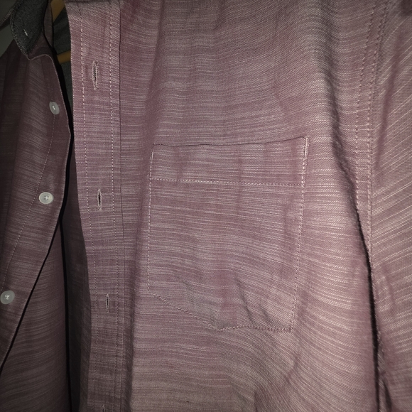 Mens Mauve Cotton Button Down. 100% cotton Crisp Look With Jeans, shorts, Khakis - Picture 12 of 14